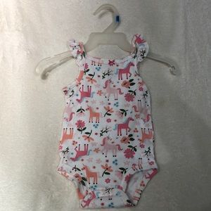 Carter’s Flowers and Unicorns Onesie (12 Months)